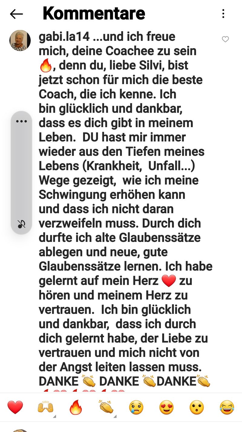 Instagram-Kommentar von Gabi: „Du bist jetzt schon für mich die beste Coach, die ich kenne.“